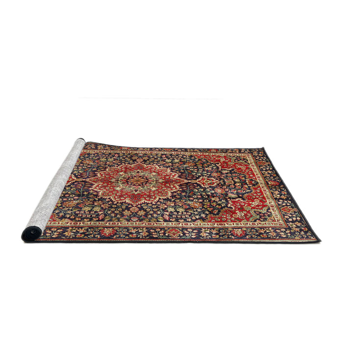 Sideview of Machine Washable Traditional Peru Brown Rug, wshtr2782