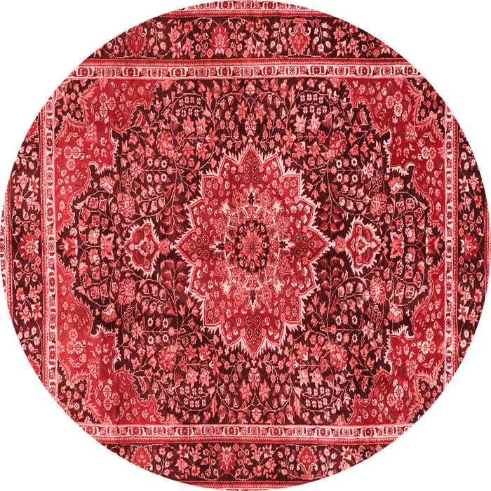 Machine Washable Medallion Red Traditional Rug, wshtr2782red