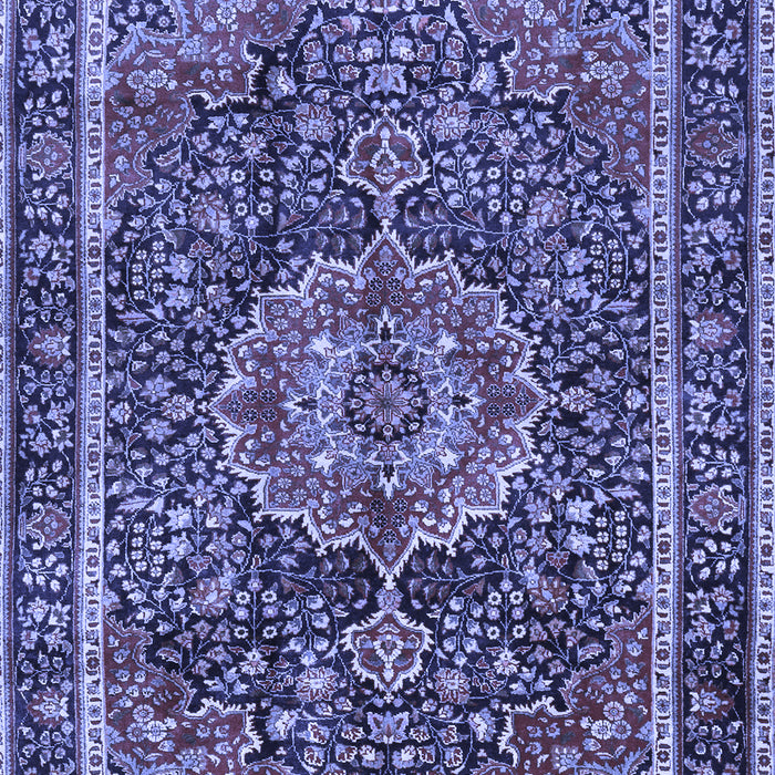 Machine Washable Medallion Blue Traditional Rug, wshtr2782blu