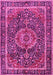 Machine Washable Medallion Pink Traditional Rug, wshtr2782pnk