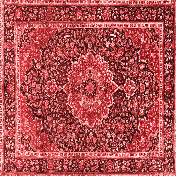 Machine Washable Medallion Red Traditional Rug, wshtr2782red