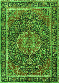 Medallion Green Traditional Rug, tr2782grn