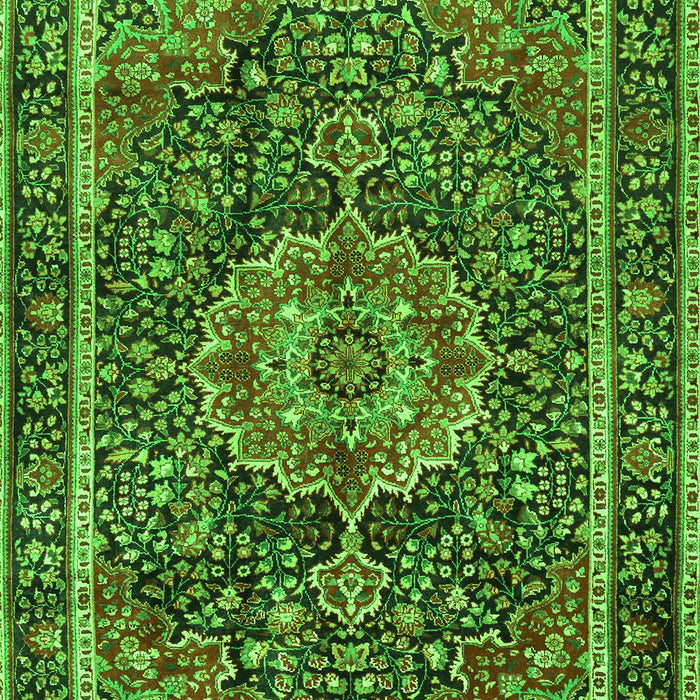 Medallion Green Traditional Rug, tr2782grn