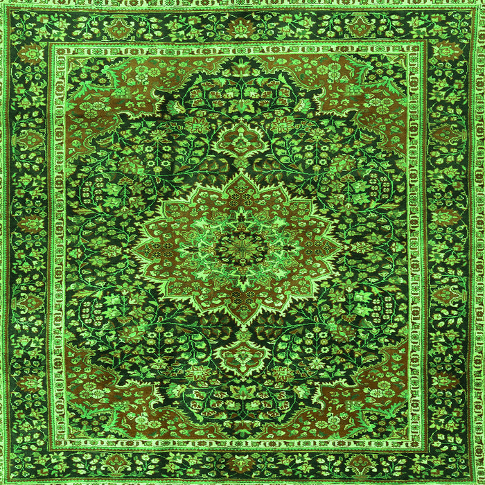 Serging Thickness of Medallion Green Traditional Rug, tr2782grn