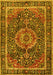 Machine Washable Medallion Yellow Traditional Rug, wshtr2782yw