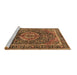 Sideview of Machine Washable Medallion Brown Traditional Rug, wshtr2782brn