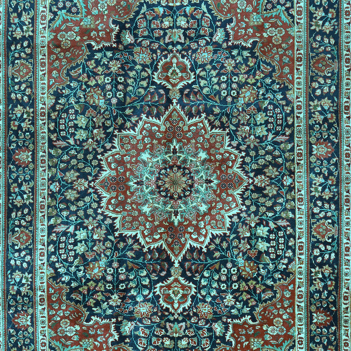 Medallion Light Blue Traditional Rug, tr2782lblu