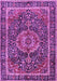 Machine Washable Medallion Purple Traditional Area Rugs, wshtr2782pur