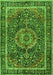 Serging Thickness of Machine Washable Medallion Green Traditional Area Rugs, wshtr2782grn