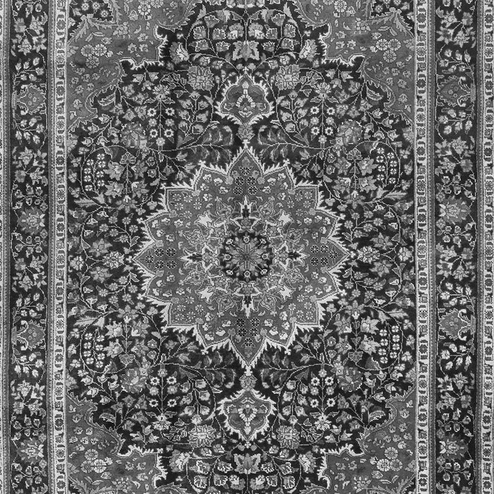 Serging Thickness of Machine Washable Medallion Gray Traditional Rug, wshtr2782gry