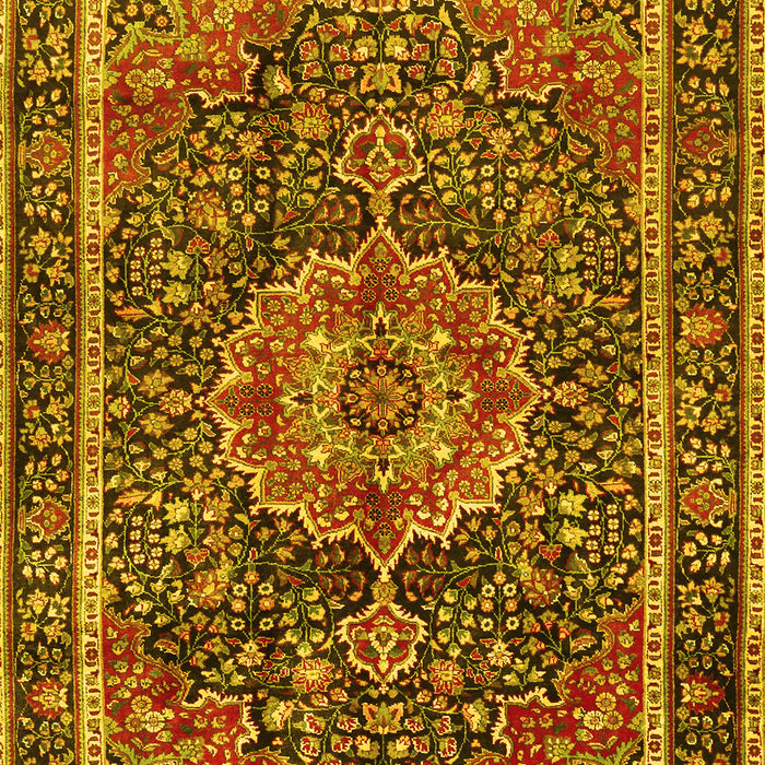 Medallion Yellow Traditional Rug, tr2782yw