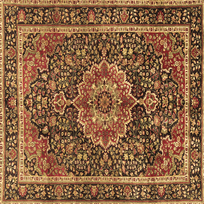 Square Medallion Brown Traditional Rug, tr2782brn