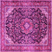 Square Medallion Pink Traditional Rug, tr2783pnk