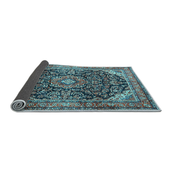 Sideview of Medallion Light Blue Traditional Rug, tr2783lblu