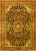 Medallion Yellow Traditional Rug, tr2783yw