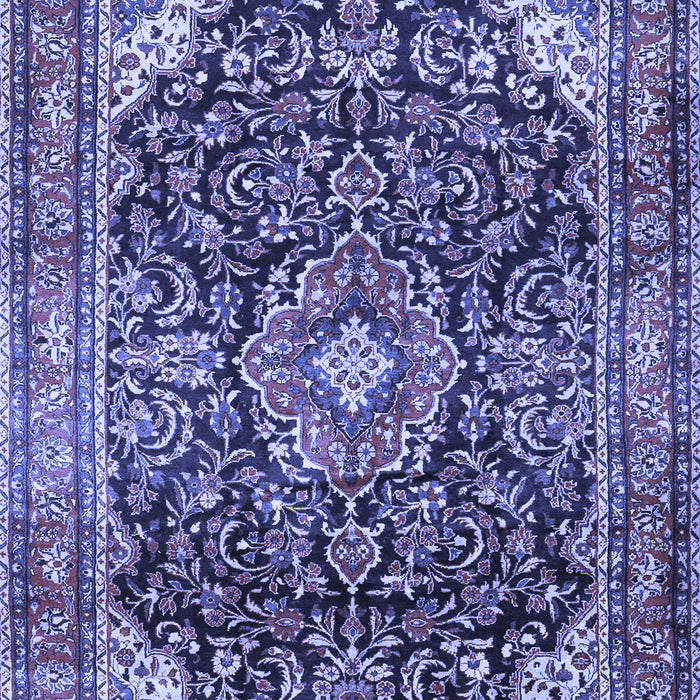 Machine Washable Medallion Blue Traditional Rug, wshtr2783blu