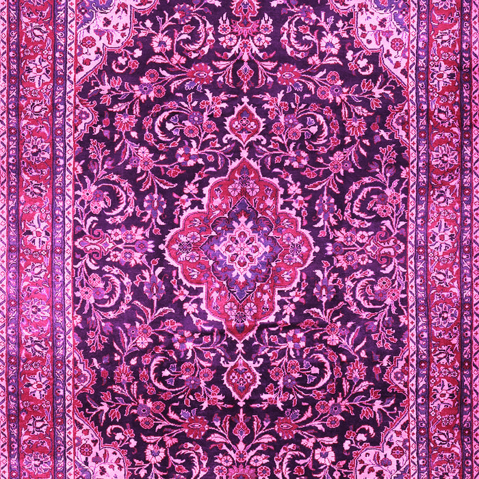 Machine Washable Medallion Pink Traditional Rug, wshtr2783pnk