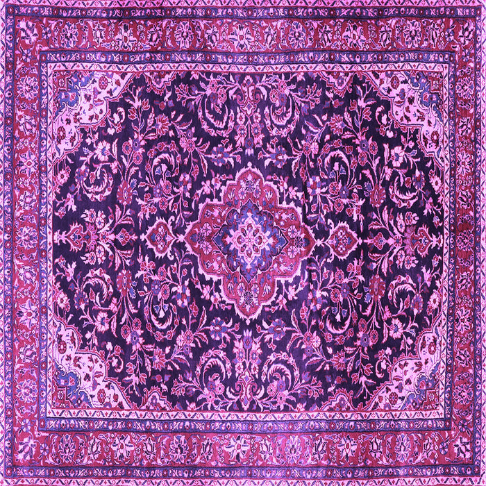 Square Medallion Purple Traditional Rug, tr2783pur