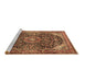 Sideview of Machine Washable Medallion Brown Traditional Rug, wshtr2783brn