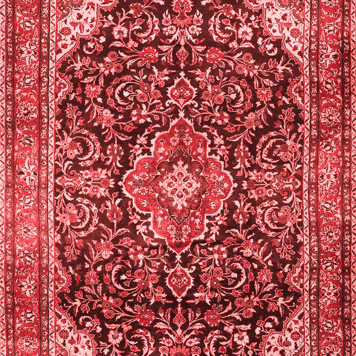 Machine Washable Medallion Red Traditional Rug, wshtr2783red