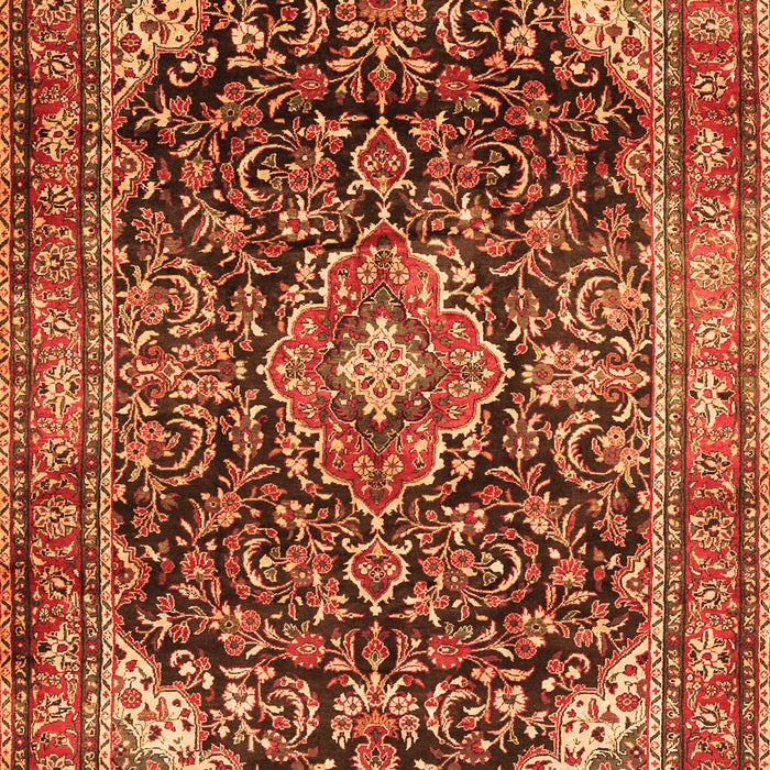 Medallion Orange Traditional Rug, tr2783org