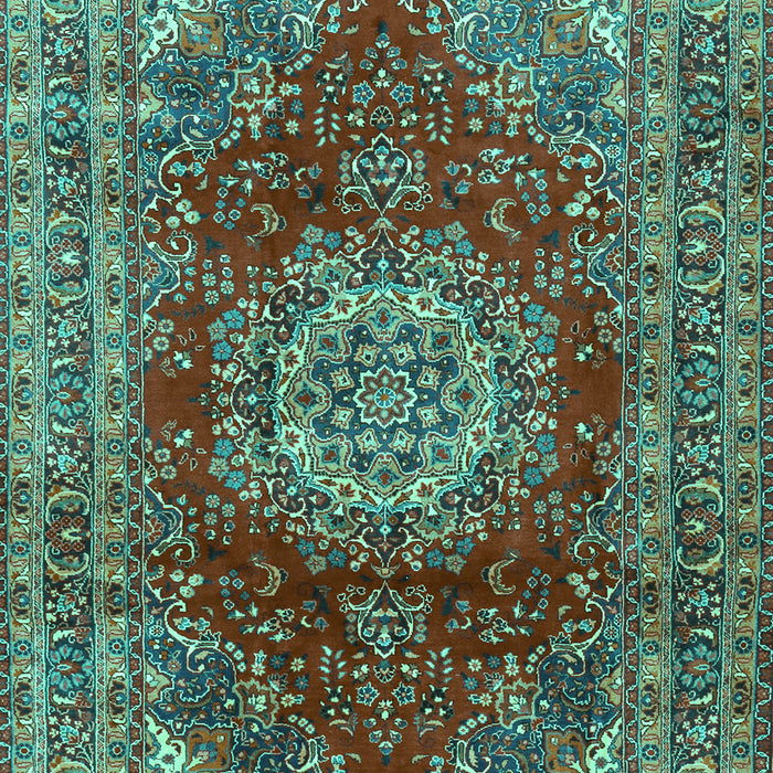 Medallion Turquoise Traditional Rug, tr2784turq