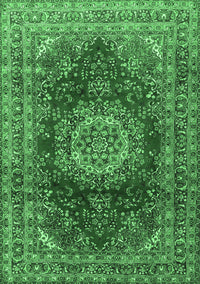 Medallion Emerald Green Traditional Rug, tr2784emgrn