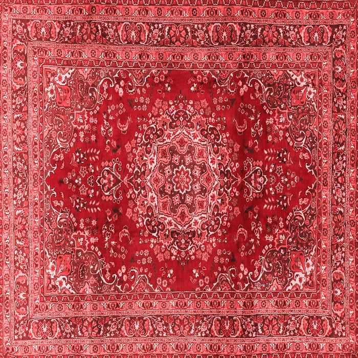 Machine Washable Medallion Red Traditional Rug, wshtr2784red