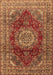 Machine Washable Medallion Brown Traditional Rug, wshtr2784brn