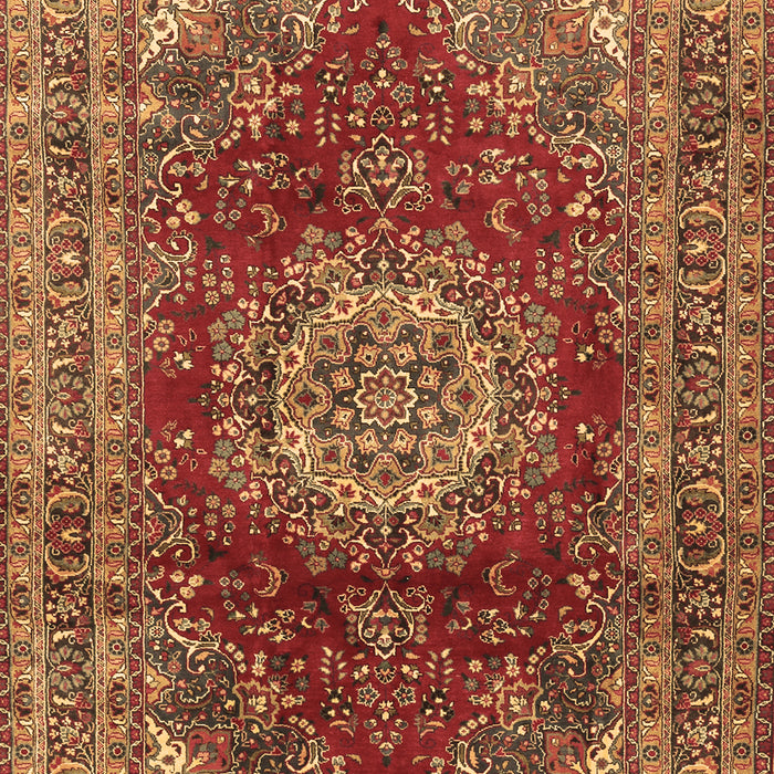 Machine Washable Medallion Brown Traditional Rug, wshtr2784brn