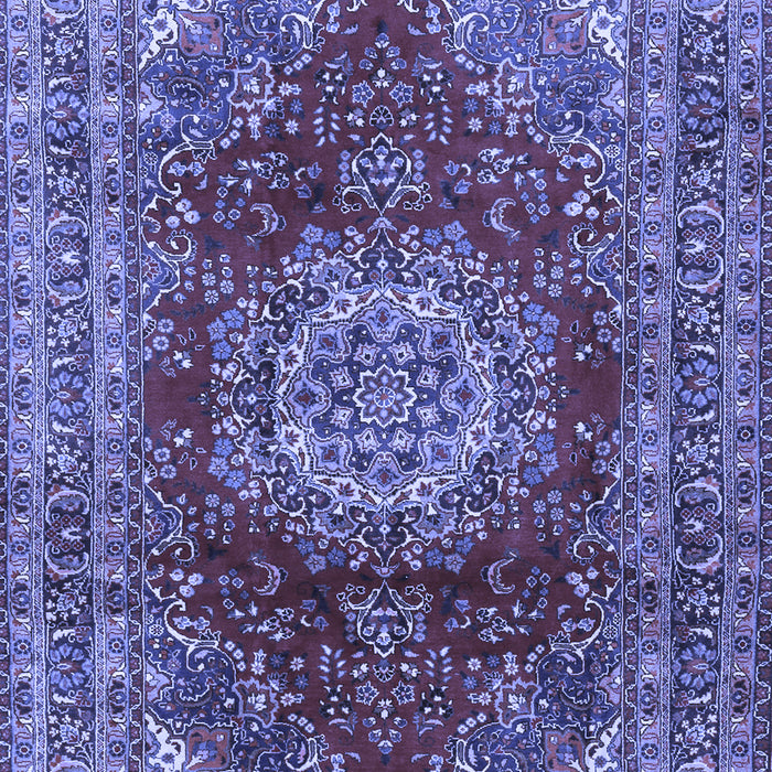 Machine Washable Medallion Blue Traditional Rug, wshtr2784blu