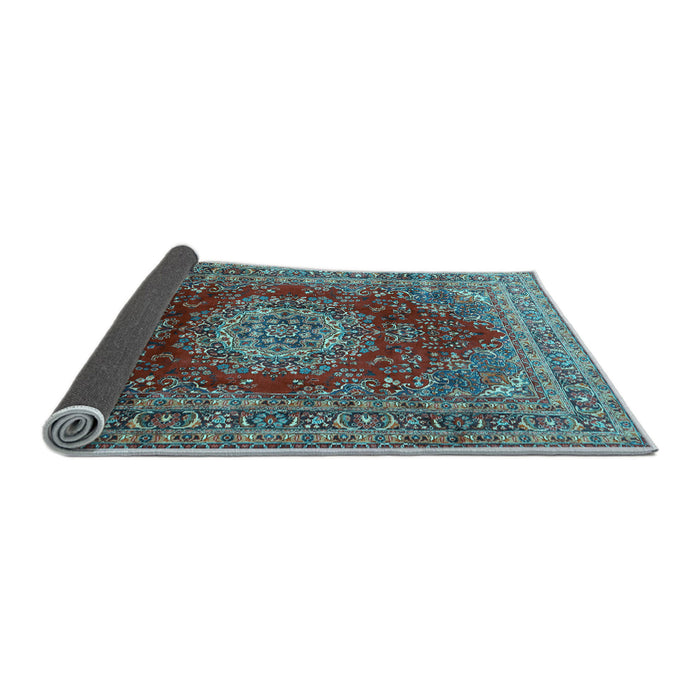 Sideview of Medallion Light Blue Traditional Rug, tr2784lblu