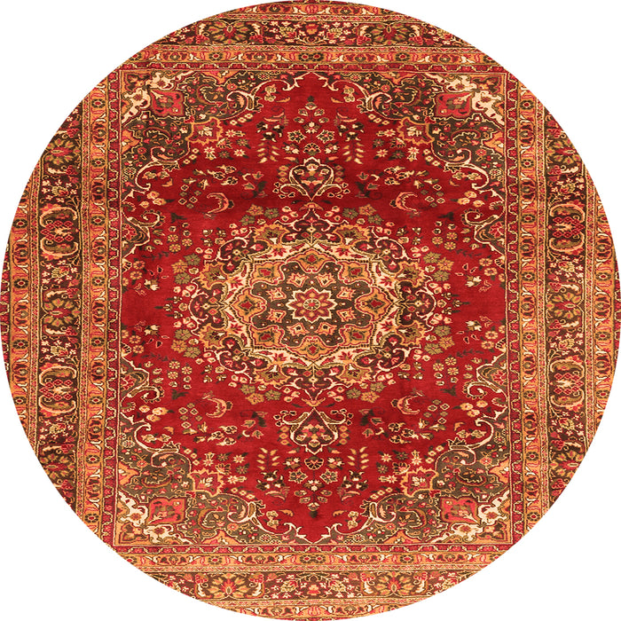 Machine Washable Medallion Orange Traditional Area Rugs, wshtr2784org