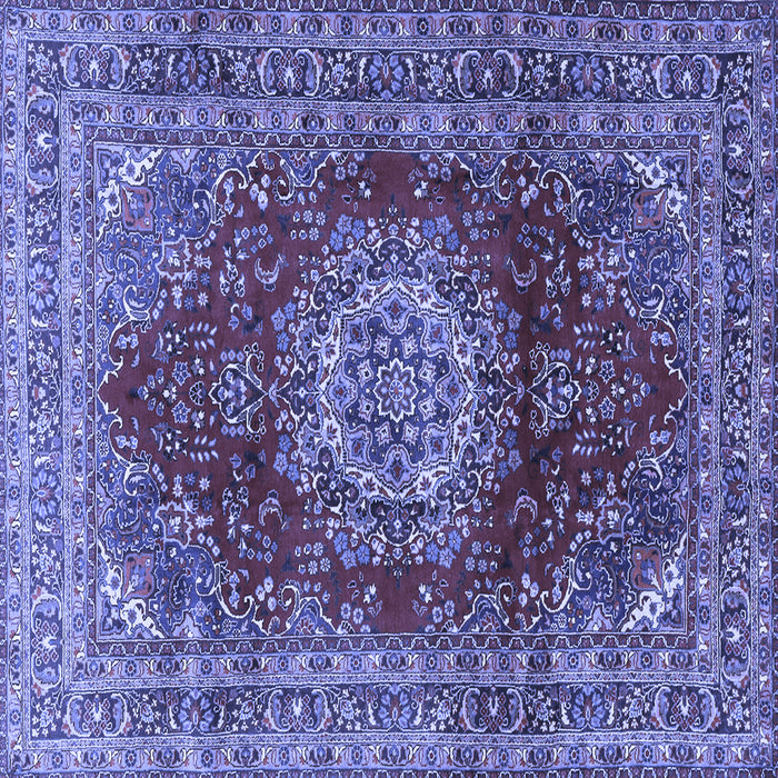Square Medallion Blue Traditional Rug, tr2784blu