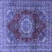 Square Medallion Blue Traditional Rug, tr2784blu