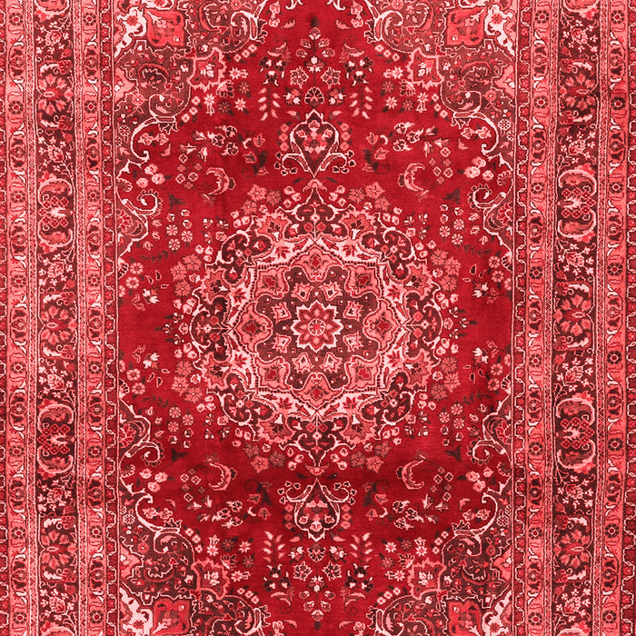 Machine Washable Medallion Red Traditional Rug, wshtr2784red