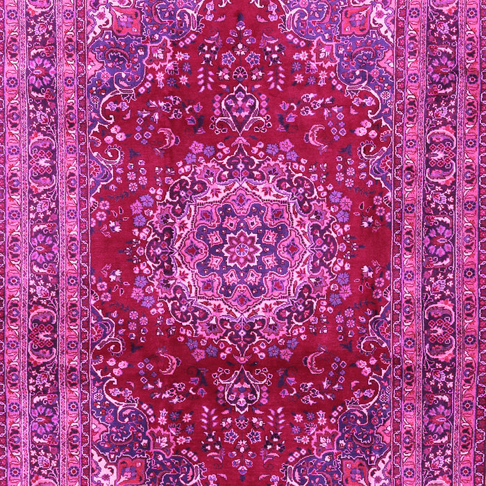 Machine Washable Medallion Pink Traditional Rug, wshtr2784pnk