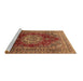 Sideview of Machine Washable Medallion Brown Traditional Rug, wshtr2784brn