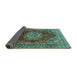 Sideview of Medallion Turquoise Traditional Rug, tr2784turq