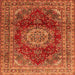 Serging Thickness of Medallion Orange Traditional Rug, tr2784org