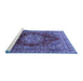 Sideview of Machine Washable Medallion Blue Traditional Rug, wshtr2784blu