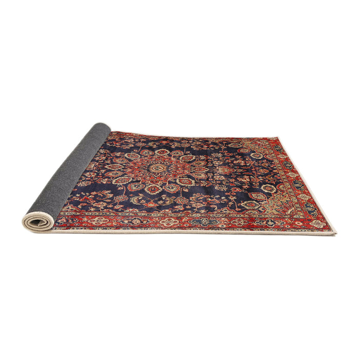Sideview of Traditional Orange Salmon Pink Medallion Rug, tr2785