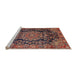 Sideview of Machine Washable Traditional Orange Salmon Pink Rug, wshtr2785