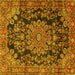 Square Medallion Yellow Traditional Rug, tr2785yw