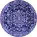 Round Medallion Blue Traditional Rug, tr2785blu