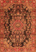 Serging Thickness of Machine Washable Medallion Orange Traditional Area Rugs, wshtr2785org