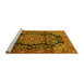 Sideview of Machine Washable Medallion Yellow Traditional Rug, wshtr2785yw