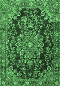 Medallion Emerald Green Traditional Rug, tr2785emgrn