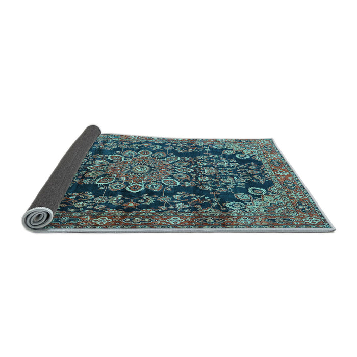 Sideview of Medallion Light Blue Traditional Rug, tr2785lblu
