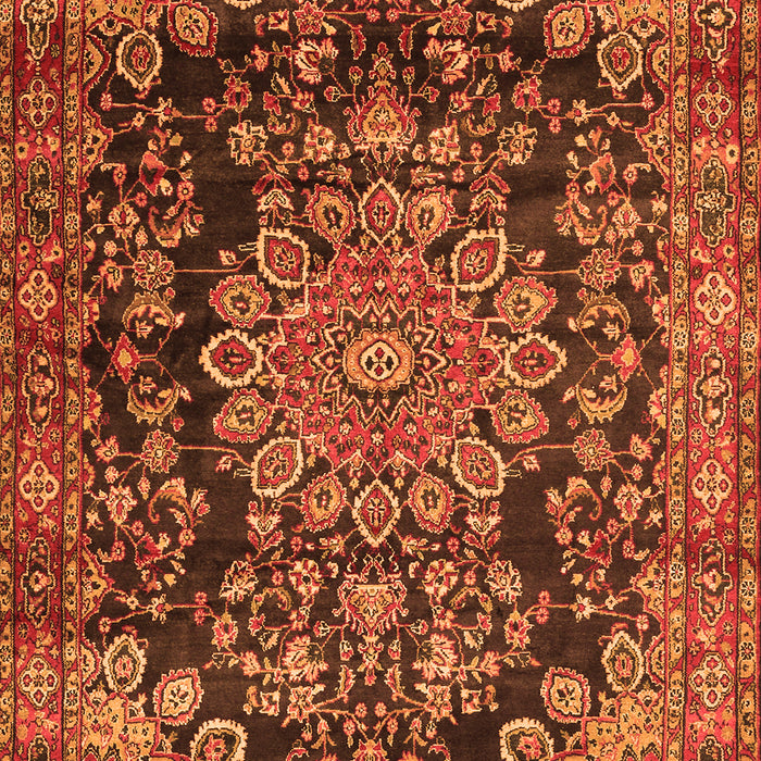Medallion Orange Traditional Rug, tr2785org